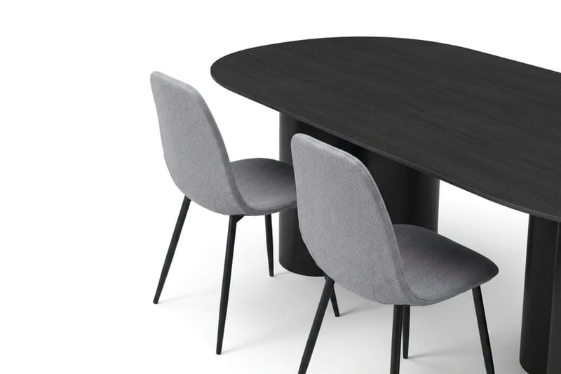 Juno Matgrupp rektangulärt 220 cm Svart med 8 Nibe Matstolar - Svart - Products - Möbler - Bord & matgrupp - Matgrupp