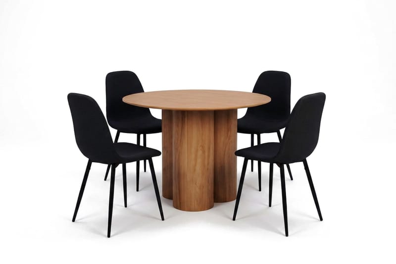 Juno Matgrupp runt 110 cm Ek med 4 Nibe Matstolar - Ek - Products - Möbler - Bord & matgrupp - Matgrupp