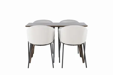 Kaseidon Matgrupp 120 cm Rektangulär med 4 Evelina stolar - Svart - Products - Möbler - Bord & matgrupp - Matgrupp