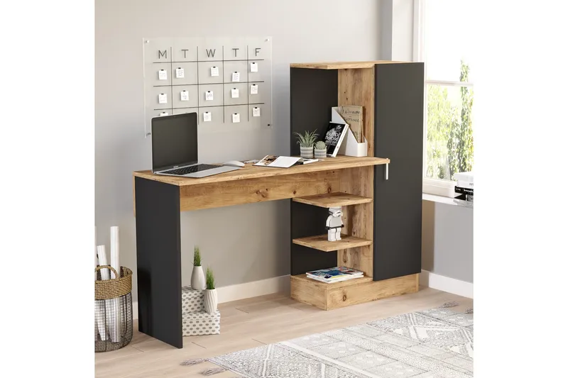 Dalran Skrivbord 152 cm - Natur/Svart - Products - Möbler - Bord & matgrupp - Kontorsbord - Datorbord