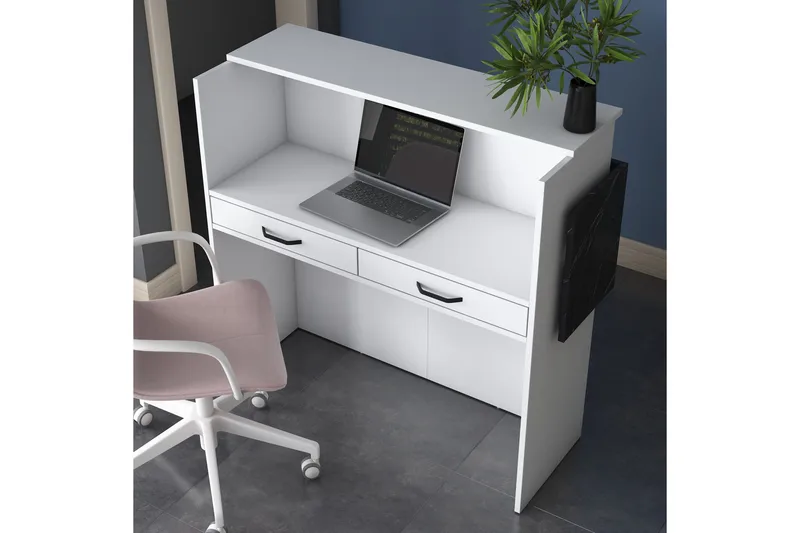 Naruto Skrivbord 110 cm - Marmor/Vit - Products - Möbler - Bord & matgrupp - Kontorsbord - Datorbord