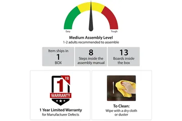 Westerleigh Skrivbord 116 cm Höj- och sänkbar 3 Lådor Svart - CosmoLiving - Products - Möbler - Bord & matgrupp - Kontorsbord - Skrivbord