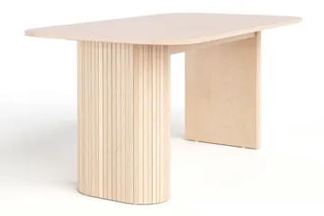 Kopparbo Matbord 160 cm med 4 Lucy Matstolar - White / Greige Bouclé / Metallben Svart - Products - Möbler - Bord & matgrupp - Matgrupp