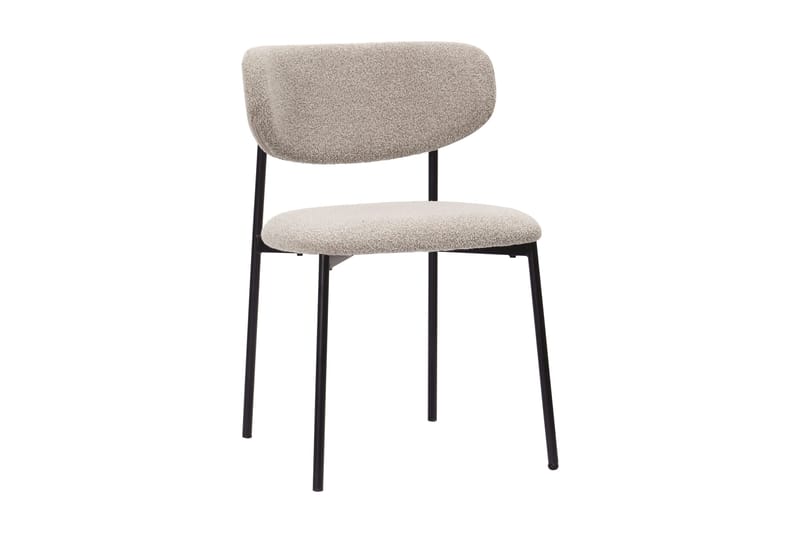 Kopparbo Matbord 160 cm med 4 Lucy Matstolar - White / Greige Bouclé / Metallben Svart - Products - Möbler - Bord & matgrupp - Matgrupp