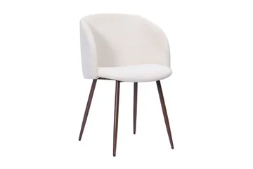 Kopparbo Matbord 180-240 cm Förlängningsbart med 4 Greya Matstolar med armstöd - Svart / Vit Bouclé / Metallben Valnöt - Products - Möbler - Bord & matgrupp - Matgrupp