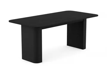 Kopparbo Matbord 180-240 cm Förlängningsbart med 4 Winston Matstolar - Svart / Beige / Metallben Rökt ek - Products - Möbler - Bord & matgrupp - Matgrupp