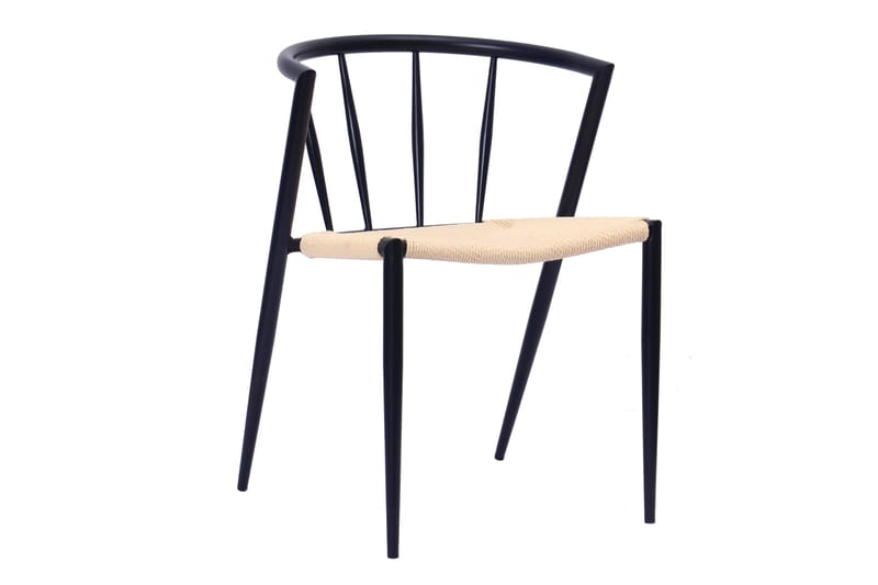 Kopparbo Matbord 180-240 cm Förlängningsbart med 6 Winston Matstolar - Svart / Beige / Metallben Svart - Products - Möbler - Bord & matgrupp - Matgrupp