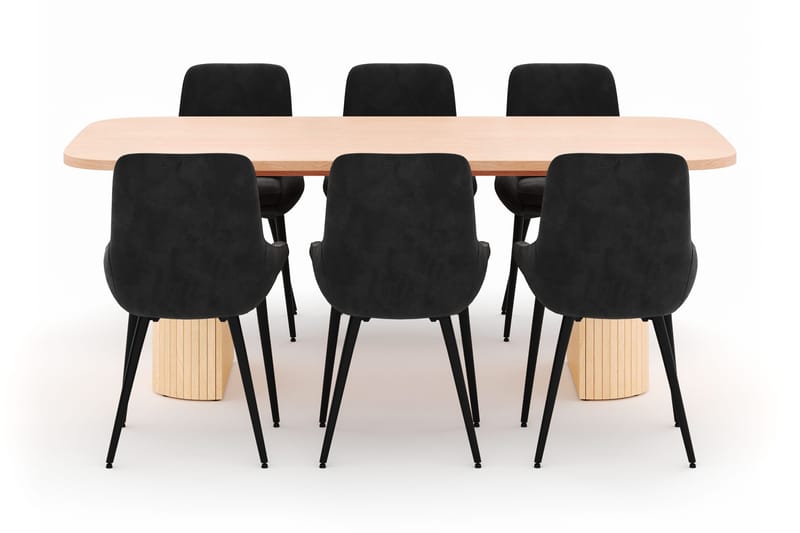 Kopparbo Matgrupp 200x90cm med 6 Alsarp Matstolar - Natural - Products - Möbler - Bord & matgrupp - Matgrupp