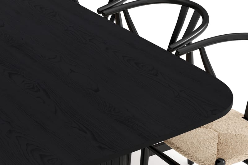 Kopparbo Matgrupp 240 cm med 8 Dastoori Matstolar - Svart - Products - Möbler - Bord & matgrupp - Matgrupp