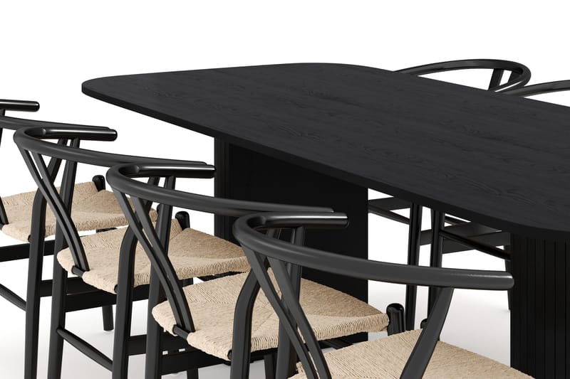 Kopparbo Matgrupp 240 cm med 8 Dastoori Matstolar - Svart - Products - Möbler - Bord & matgrupp - Matgrupp