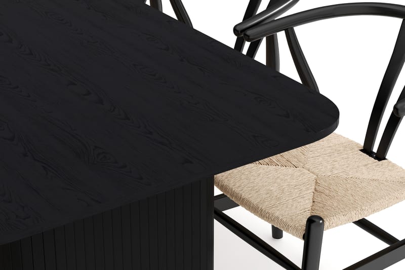 Kopparbo Matgrupp förlängningsbart 180-240 cm med 6 Dastoori Matstol - 2220067-6,2229285-1 - Svart - Products - Möbler - Bord & matgrupp - Matgrupp