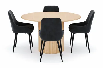 Kopparbo Rund Matgrupp 130-150 cm 4 Alsarp Matstolar - Natural - Products - Möbler - Bord & matgrupp - Matgrupp