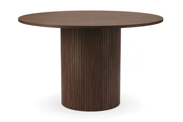 Kopparbo Runt Matbord 120 cm med 4 Winston Matstolar - Mörkbrun / Beige / Metallben Svart - Products - Möbler - Bord & matgrupp - Matgrupp