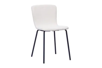 Kopparbo Runt Matbord 150 cm med 4 Katy Matstolar - Vit / Vit Bouclé / Metallben Svart - Products - Möbler - Bord & matgrupp - Matgrupp