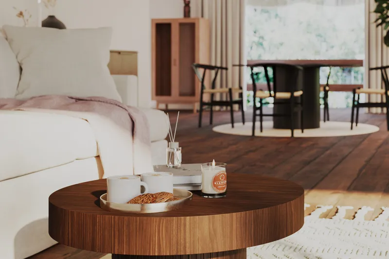 Kopparbo Soffbord 75 cm Runt Valnöt - Mörkbrunt valnötsträ - Products - Möbler - Bord & matgrupp - Soffbord