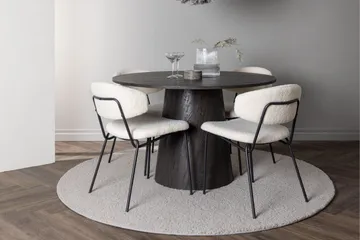 Lanzo Matgrupp 120 cm Rund med 4 Chico Stolar - Mocca - Products - Möbler - Bord & matgrupp - Matgrupp