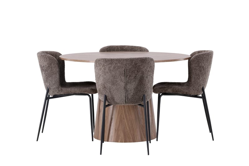 Lanzo Matgrupp 120 cm Rund med 4 Modesto Stolar - Natur - Products - Möbler - Bord & matgrupp - Matgrupp