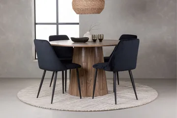 Lanzo Matgrupp 120 cm Rund med 4 Night Stolar - Natur - Products - Möbler - Bord & matgrupp - Matgrupp