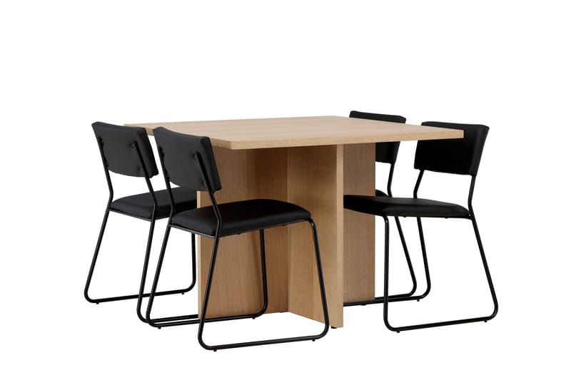 Leo Matgrupp 100 cm Rektangulär med 4 Kenth Stolar - Svart - Products - Möbler - Bord & matgrupp - Matgrupp
