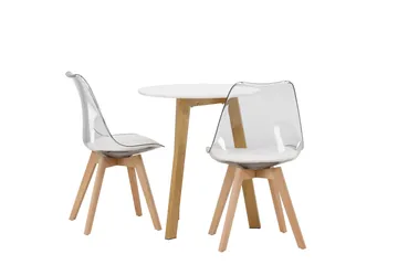 Leonora Matgrupp 65 cm Rund med 2 Edvin stolar - Vit - Products - Möbler - Bord & matgrupp - Matgrupp