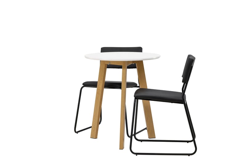 Leonora Matgrupp 65 cm Rund med 2 Kenth Stolar - Svart - Products - Möbler - Bord & matgrupp - Matgrupp