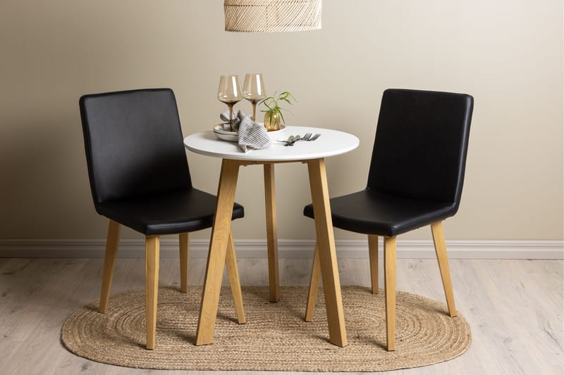 Leonora Matgrupp 65 cm Rund med 2 Today stolar - Svart - Products - Möbler - Bord & matgrupp - Matgrupp
