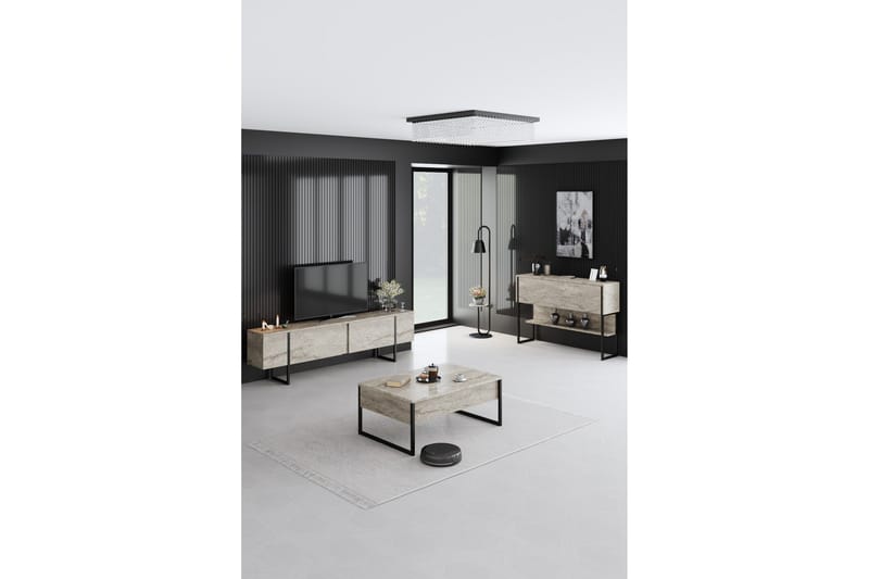 Luxe Soffbord 90 cm - Beige/Svart - Products - Möbler - Bord & matgrupp - Soffbord