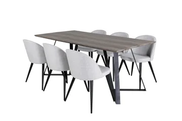 Malvina Matgrupp 180 cm Rektangulär med 6 Sedavi Stolar - Svart - Products - Möbler - Bord & matgrupp - Matgrupp