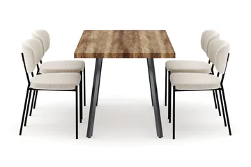 Marcelen Matbord Förlängningsbart med 4 Gemmiano Stolar - Brun - Products - Möbler - Bord & matgrupp - Matgrupp