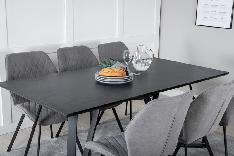 Marina Matgrupp 180 cm Rektangulär med 6 Gemma stolar - Svart - Products - Möbler - Bord & matgrupp - Matgrupp