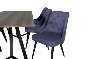 Marina Matgrupp 180 cm Rektangulär med 6 Velvet Deluxe stolar - Svart - Products - Möbler - Bord & matgrupp - Matgrupp