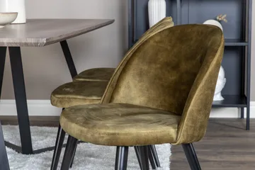 Marina Matgrupp 180 cm Rektangulär med 6 Velvet stolar - Svart - Products - Möbler - Bord & matgrupp - Matgrupp