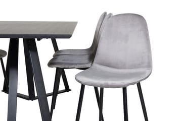 Marina Matgrupp 180 cm Rektangulär med 6 Polar stolar - Svart - Products - Möbler - Bord & matgrupp - Matgrupp