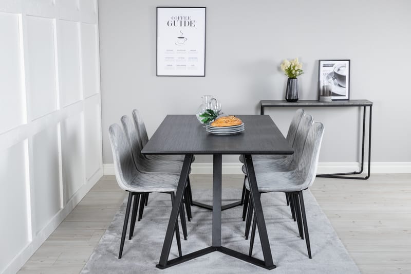 Marina Matgrupp 180 cm Rektangulär med 6 Polar stolar - Svart - Products - Möbler - Bord & matgrupp - Matgrupp