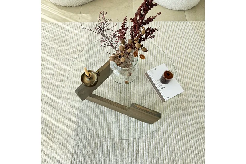 Mijara Soffbord 75 cm - Valnöt/Transparent - Products - Möbler - Bord & matgrupp - Soffbord