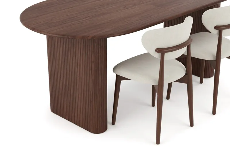 Noira Matgrupp förlängningsbart 160-220 cm Valnöt med 6 Molly Matstolar - Valnöt - Products - Möbler - Bord & matgrupp - Matgrupp