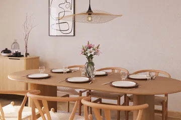 Noira Ovalt Matgrupp 220 cm med 6 Dastoori Matstol - 2220068-6,2098439-1 - Natur - Products - Möbler - Bord & matgrupp - Matgrupp