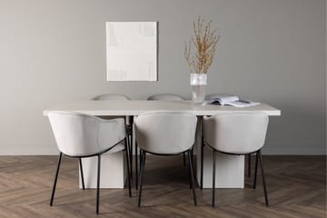 Olga Matgrupp 200 cm Rektangulär med 6 Evelina Stolar - Vit - Products - Möbler - Bord & matgrupp - Matgrupp