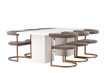 Olga Matgrupp 200 cm Rektangulär med 6 Morning Stolar - Brun - Products - Möbler - Bord & matgrupp - Matgrupp