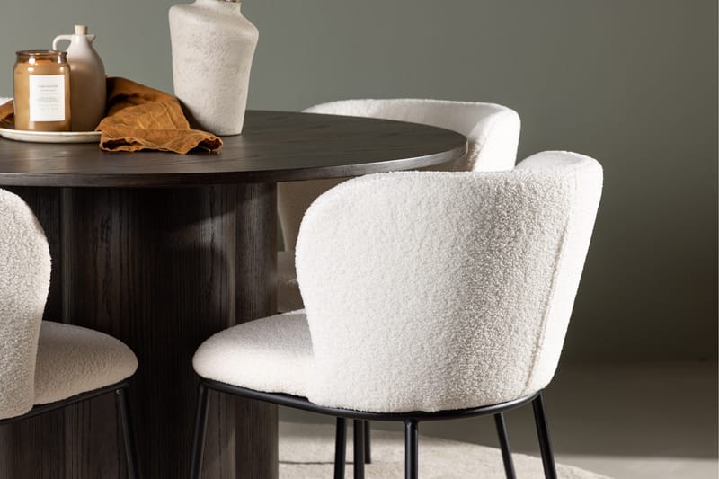 Olivia Matgrupp 110 cm Rund med 4 Edina Stolar - Mocca - Products - Möbler - Bord & matgrupp - Matgrupp