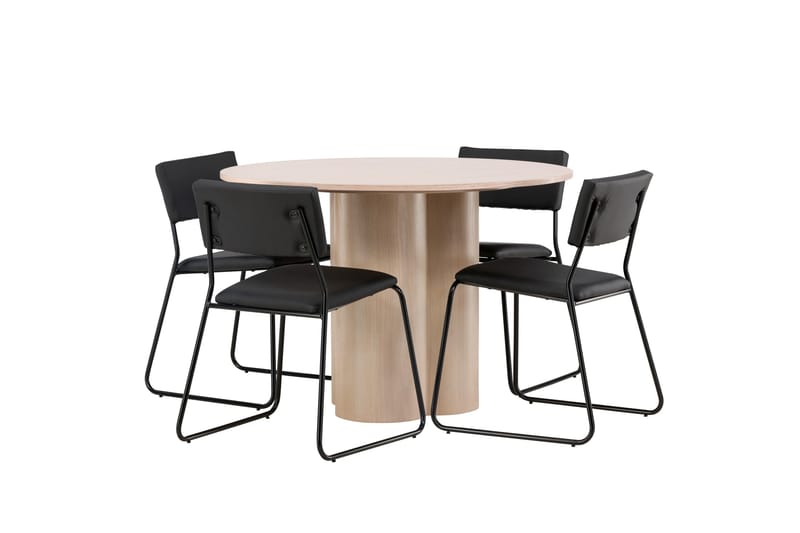 Olivia Matgrupp 110 cm Rund med 4 Kenth Stolar - Svart - Products - Möbler - Bord & matgrupp - Matgrupp