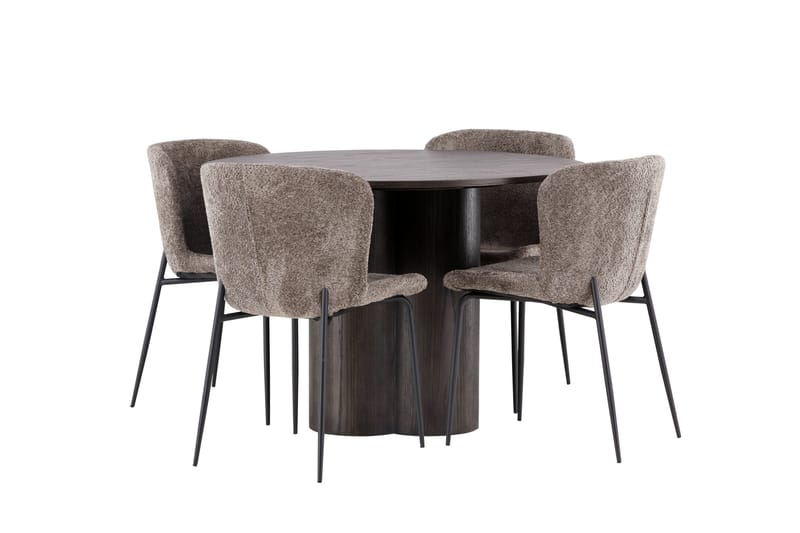 Olivia Matgrupp 110 cm Rund med 4 Modesto stolar - Beige - Products - Möbler - Bord & matgrupp - Matgrupp