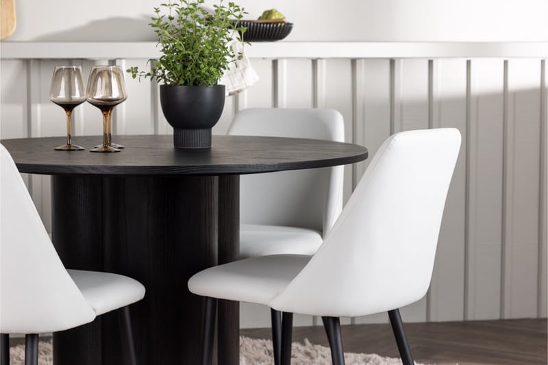 Olivia Matgrupp 110 cm Rund med 4 Night Stolar - Svart - Products - Möbler - Bord & matgrupp - Matgrupp