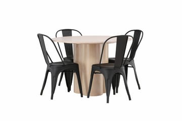 Olivia Matgrupp 110 cm Rund med 4 Tempe Stolar - Svart - Products - Möbler - Bord & matgrupp - Matgrupp
