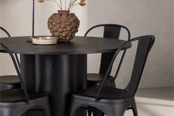 Olivia Matgrupp 110 cm Rund med 4 Tempe Stolar - Svart - Products - Möbler - Bord & matgrupp - Matgrupp