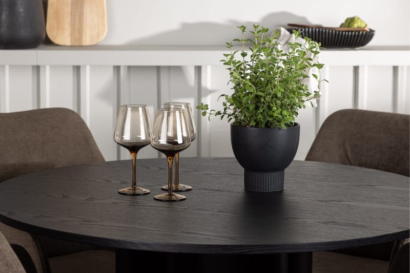 Olivia Matgrupp 110 cm Rund med 4 Tomorrow Stolar - Svart - Products - Möbler - Bord & matgrupp - Matgrupp