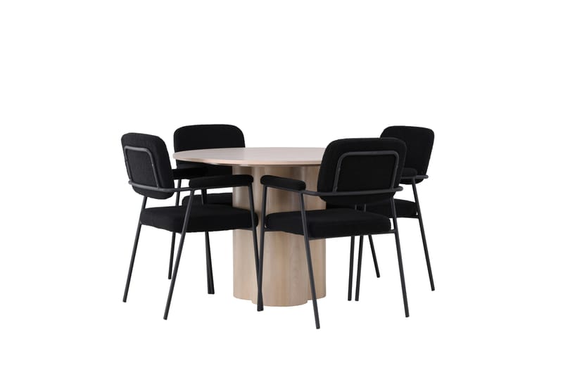 Olivia Matgrupp 110 cm Rund med 4 Yesterday stolar - Whitewash - Products - Möbler - Bord & matgrupp - Matgrupp