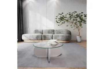 Pakalni Soffbord 75x35x75 cm Runt - Vit - Products - Möbler - Bord & matgrupp - Soffbord