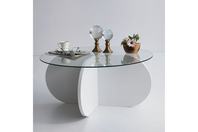 Pakalni Soffbord 75x35x75 cm Runt - Vit - Products - Möbler - Bord & matgrupp - Soffbord