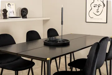 Pelle Matgrupp 190 cm inkl 6 Pontus Stolar - Svart - Products - Möbler - Bord & matgrupp - Matgrupp